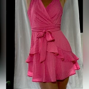 “Marry Me” Mini Dress with Ruffle and Tie